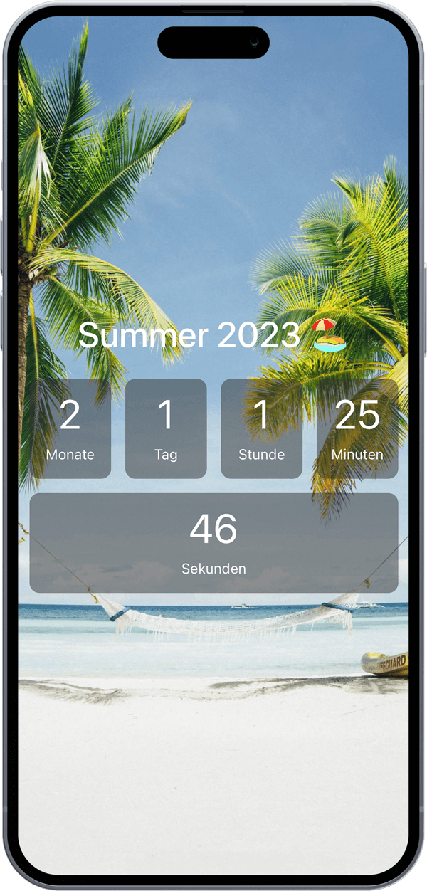 Screenshot 1
Urlaubscountdown - Countdown zum Urlaub